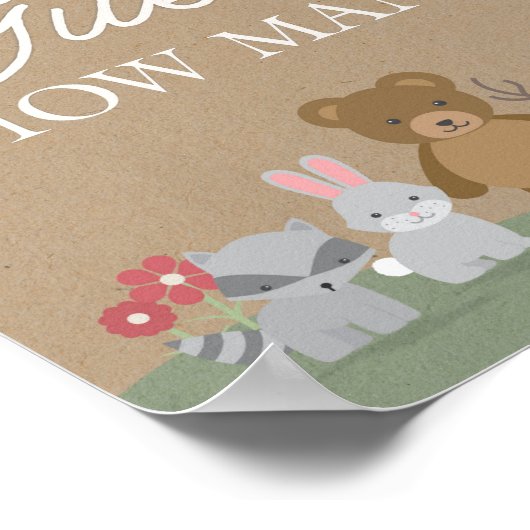 Woodland Florals Baby shower raad eens hoeveel spe Poster (Hoek)