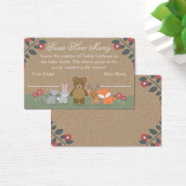 Woodland Florals Baby shower Raad hoeveel Kaart