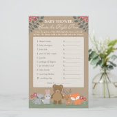 Woodland Florals Baby shower Raad juiste prijs (Staand voorkant)