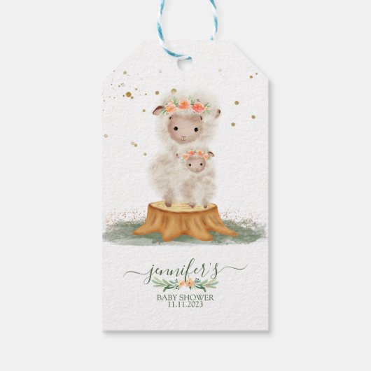 Woodland Fluff Sheep Cadeaulabel (Achterkant)