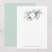 Woodland Foliage met Monogram Notitiekaartje (Voorkant / Achterkant)