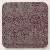 Woodland Foliage Red Rabbit William Morris Pattern Bier Onderzetter (Voorkant)