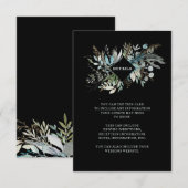 Woodland Foliage Wedding | Black Guest - Gegevens Informatiekaartje (Voorkant / Achterkant)