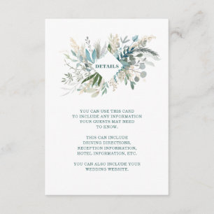Woodland Foliage Wedding   Details witte gast Informatiekaartje