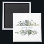 Woodland Foliage Wedding Favor Magneet<br><div class="desc">Pretty botanical greenery watercolor illustration.  By clicking on "Customize",  your personal information can be easily inserted. If you do need assistance with placement or name customization,  please use the "Message" link below.</div>