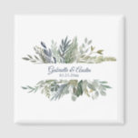 Woodland Foliage Wedding Favor Magneet<br><div class="desc">Pretty botanical greenery watercolor illustration.  By clicking on "Customize",  your personal information can be easily inserted. If you do need assistance with placement or name customization,  please use the "Message" link below.</div>