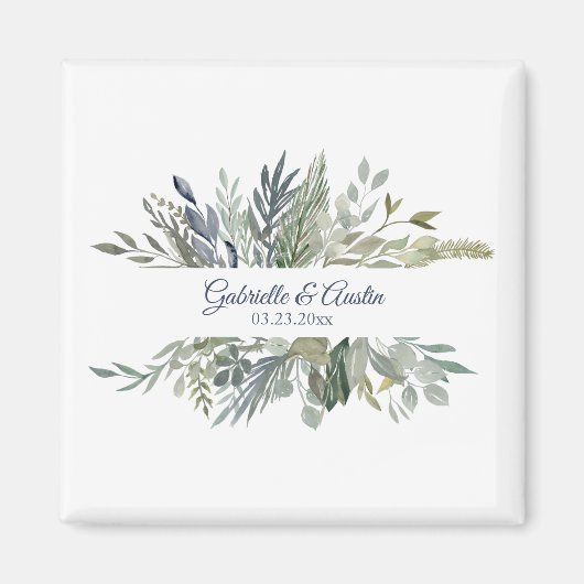 Woodland Foliage Wedding Favor Magneet (Voorkant)