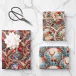Woodland Folk Christmas Inpakpapier Vel<br><div class="desc">Woodland Folk Christmas Wrapping. Met rode robins,  herten en de kerstman</div>