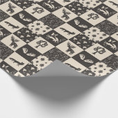 Woodland folk kunstblok print patchwork met eland cadeaupapier (Hoek)