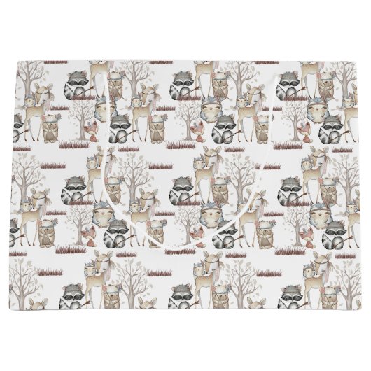 Woodland Forest Animal Babies Groot Cadeauzakje (Voorkant)