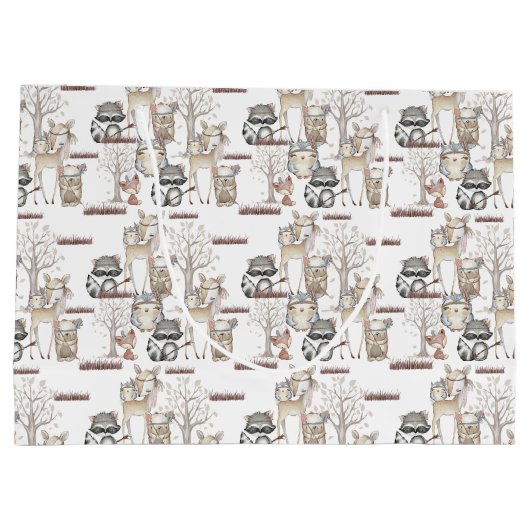 Woodland Forest Animal Babies Groot Cadeauzakje (Achterkant)