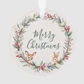 Woodland Forest Animal Baby eerste kerstdag Ornament (achterkant)