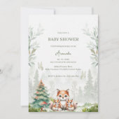 Woodland Forest Animal Baby shower Kaart (Voorkant)