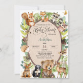 Woodland Forest Animal Baby shower Rustic Greenery Kaart (Voorkant)