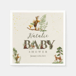 Woodland Forest Animal baby shower welkomstbord Servet