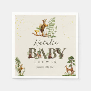 Woodland Forest Animal baby shower welkomstbord Servet