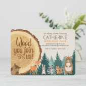 Woodland Forest Animal Baby's, Baby shower Kaart (Staand voorkant)