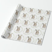 Woodland Forest Animal Bunny Waterverf Cadeaupapier (Uitgerold)