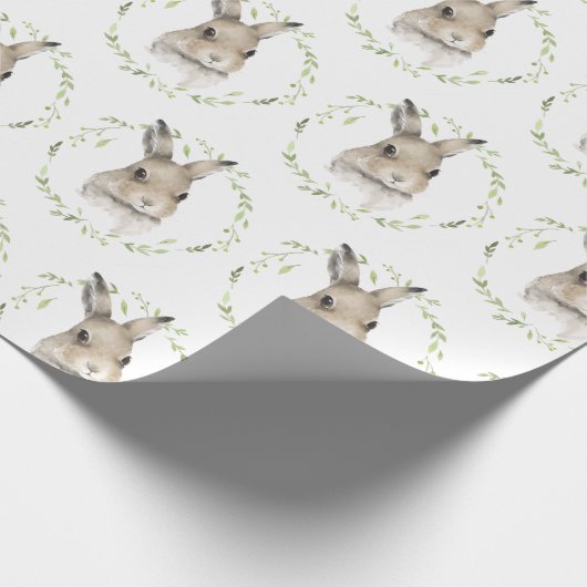Woodland Forest Animal Bunny Waterverf Cadeaupapier (Hoek)