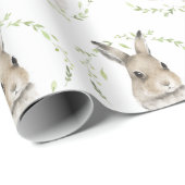 Woodland Forest Animal Bunny Waterverf Cadeaupapier (Rol Hoek)