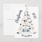 Woodland Forest Animal kerstboom Briefkaart (Voorkant / Achterkant)