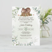 Woodland Forest Animal Rustic Beer Boy Baby shower Kaart (Staand voorkant)