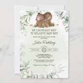 Woodland Forest Animal Rustic Beer Boy Baby shower Kaart (Voorkant)