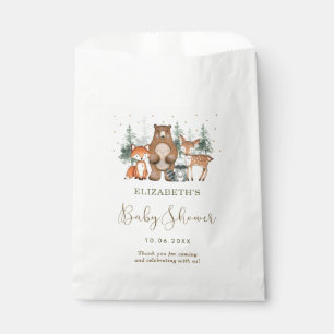 Woodland Forest Animal Wintry Greenery Baby shower Bedankzakje