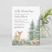 Woodland Forest Animals Adventure Baby Shower Kaart (Staand voorkant)