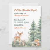 Woodland Forest Animals Adventure Baby Shower Kaart (Voorkant)