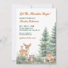 Woodland Forest Animals Adventure Baby Shower Kaart