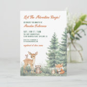 Woodland Forest Animals Adventure Baby Shower Kaart (Staand voorkant)