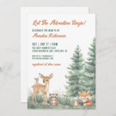 Woodland Forest Animals Adventure Baby Shower Kaart (Voorkant / Achterkant)