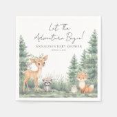 Woodland Forest Animals Adventure Baby Shower Servet (Voorkant)