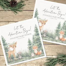 Woodland Forest Animals Adventure Baby Shower Servet