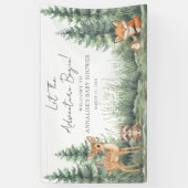 Woodland Forest Animals Adventure Baby Shower Spandoek (Verticaal)