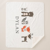 Woodland Forest Animals Baby Blanket Kawaii Cute Sherpa Deken (Voorkant)