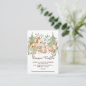 Woodland Forest Animals Baby Diaper Raffle Informatiekaartje (Staand voorkant)