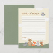 Woodland Forest Animals Baby shower Advice Kaarten (Voorkant / Achterkant)