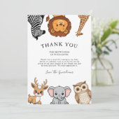 Woodland Forest Animals Baby Shower Bedankkaart (Staand voorkant)
