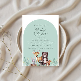 Woodland Forest Animals Baby shower Feestdagenkaart