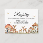 Woodland Forest Animals Baby shower Gift Registry Informatiekaartje (Voorkant)