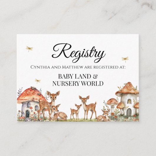Woodland Forest Animals Baby shower Gift Registry Informatiekaartje (Voorkant)
