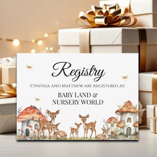 Woodland Forest Animals Baby shower Gift Registry Informatiekaartje