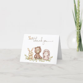 Woodland Forest Animals Baby shower Hartelijk dank Bedankkaart