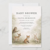 Woodland Forest Animals Baby Shower Kaart (Voorkant)