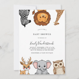 Woodland Forest Animals Baby Shower Kaart