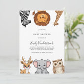 Woodland Forest Animals Baby Shower Kaart (Staand voorkant)