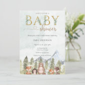 Woodland Forest Animals Baby Shower Kaart (Staand voorkant)