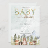 Woodland Forest Animals Baby Shower Kaart (Voorkant / Achterkant)